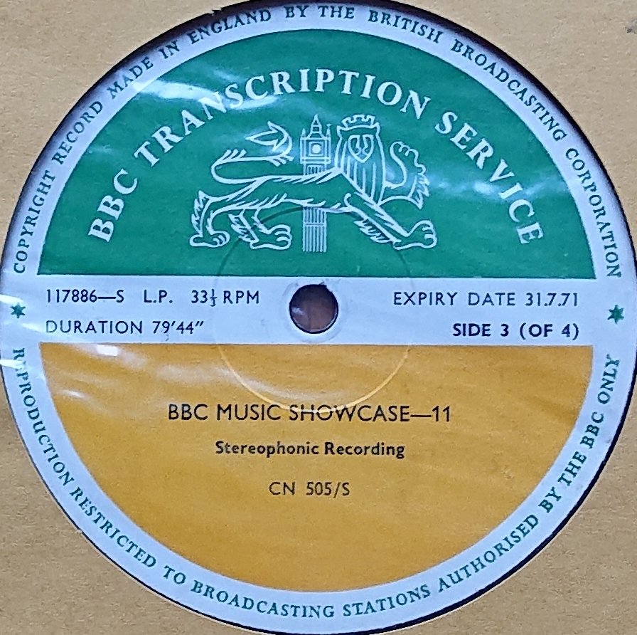 CN 505 S 21 BBC music showcase - 11 (Sides 1 & 3) Various from the BBC records and Tapes library Label